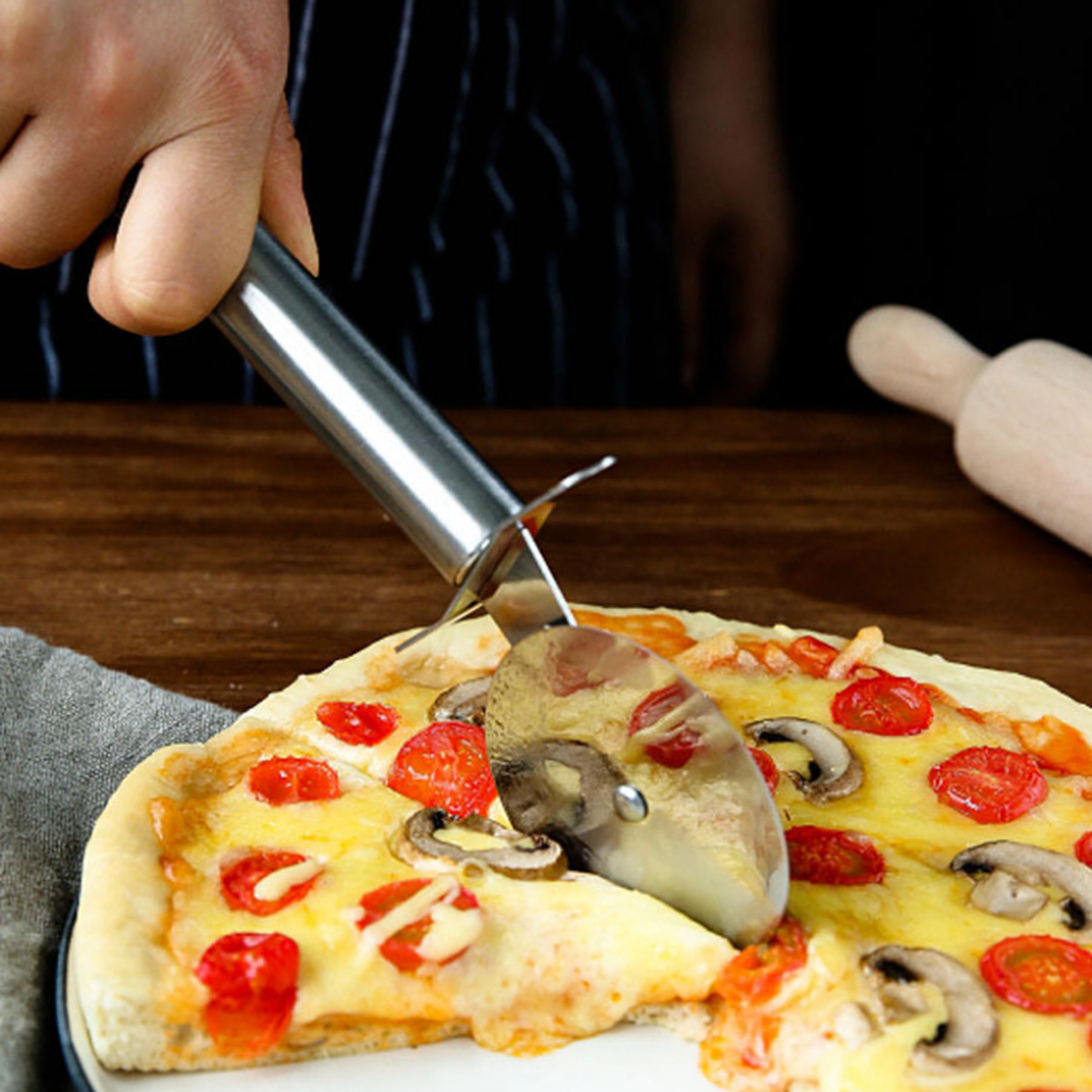 Cortador de Pizza de Acero Inoxidable 20.5cm