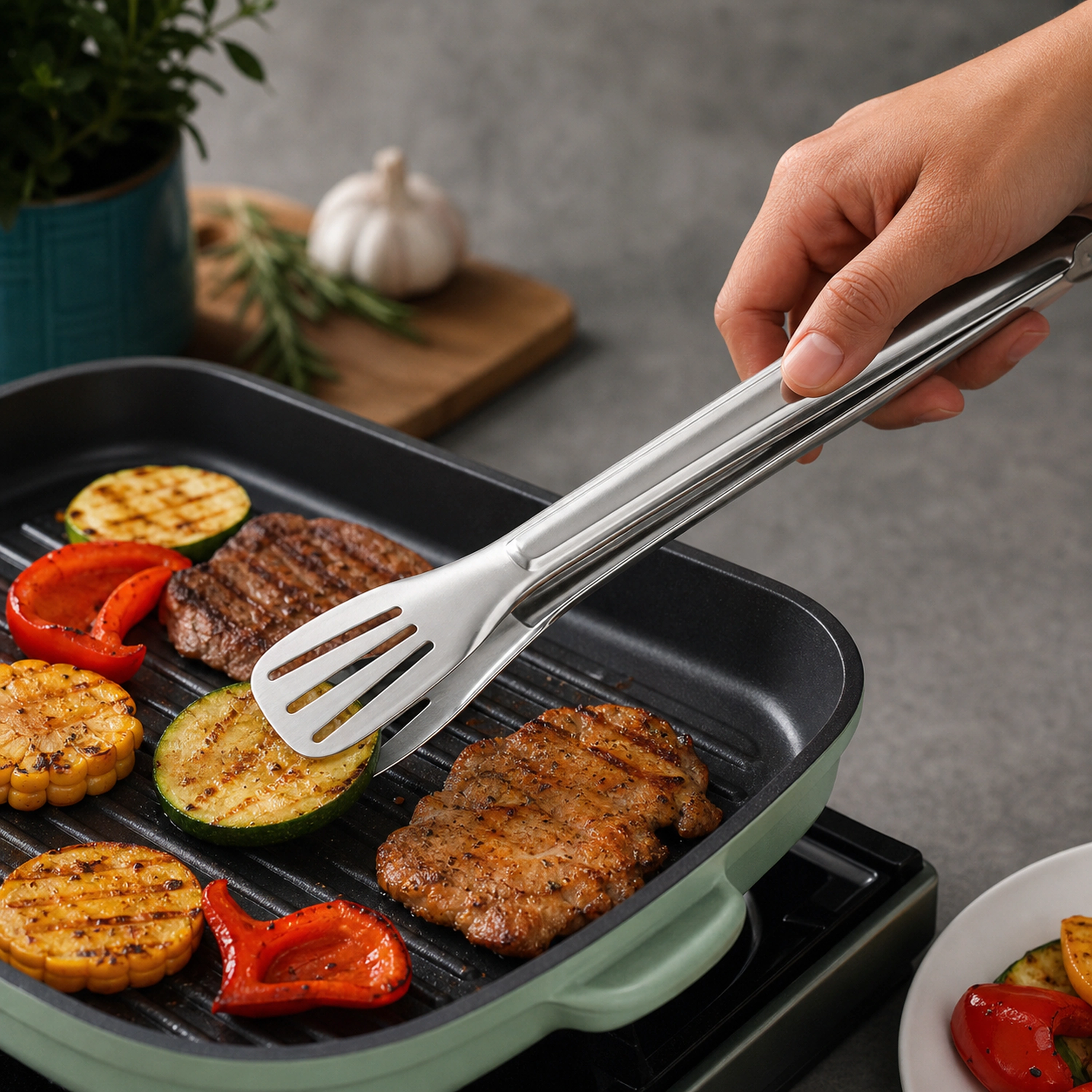 Pinzas para Alimentos de Acero Inoxidable 304 Reforzadas