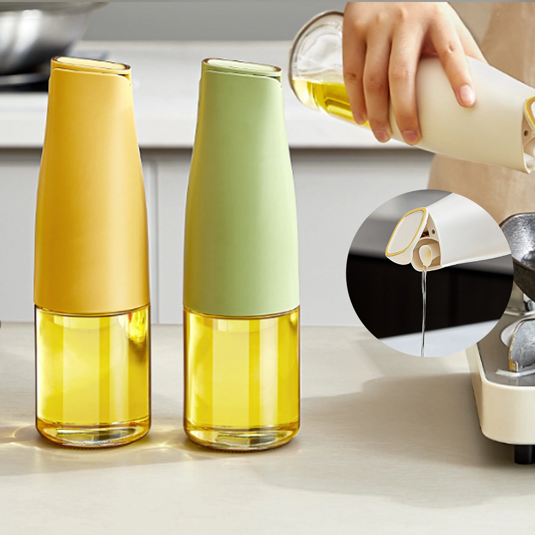 Aceitera automática antigoteo de vidrio y plástico, 550 ml image 1