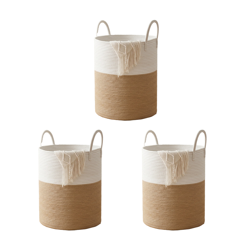Cesta de almacenamiento set de 3 piezas de poliéster para escritorio image 2