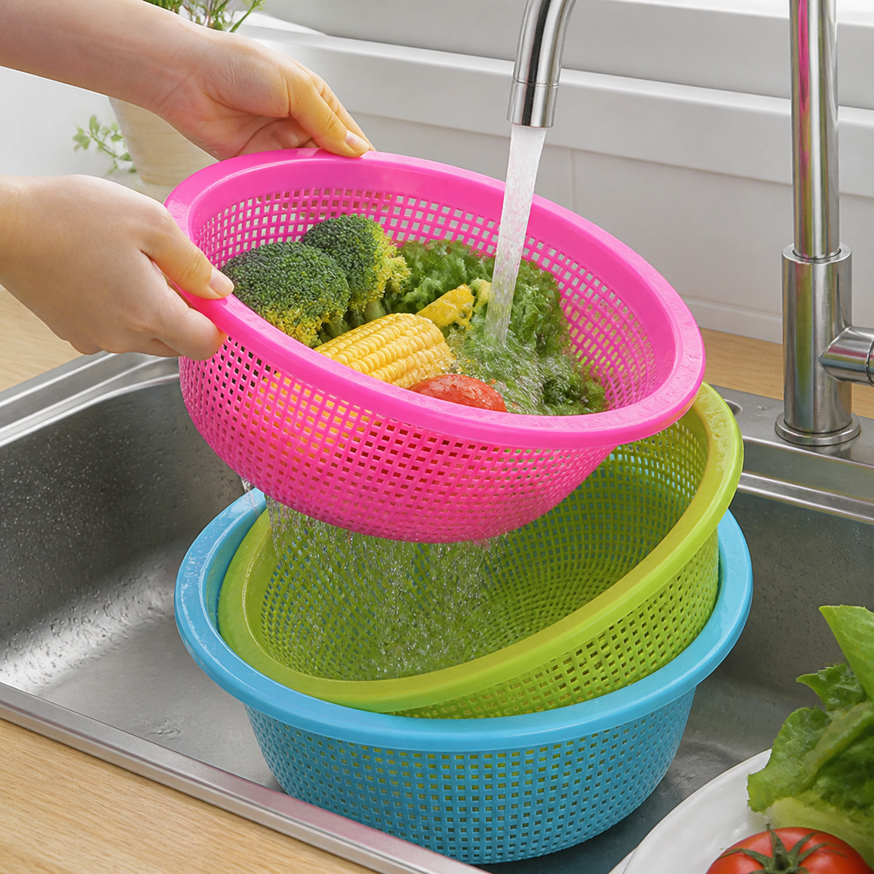 Colador para Arroz de Plástico Multifuncional 31x31cm