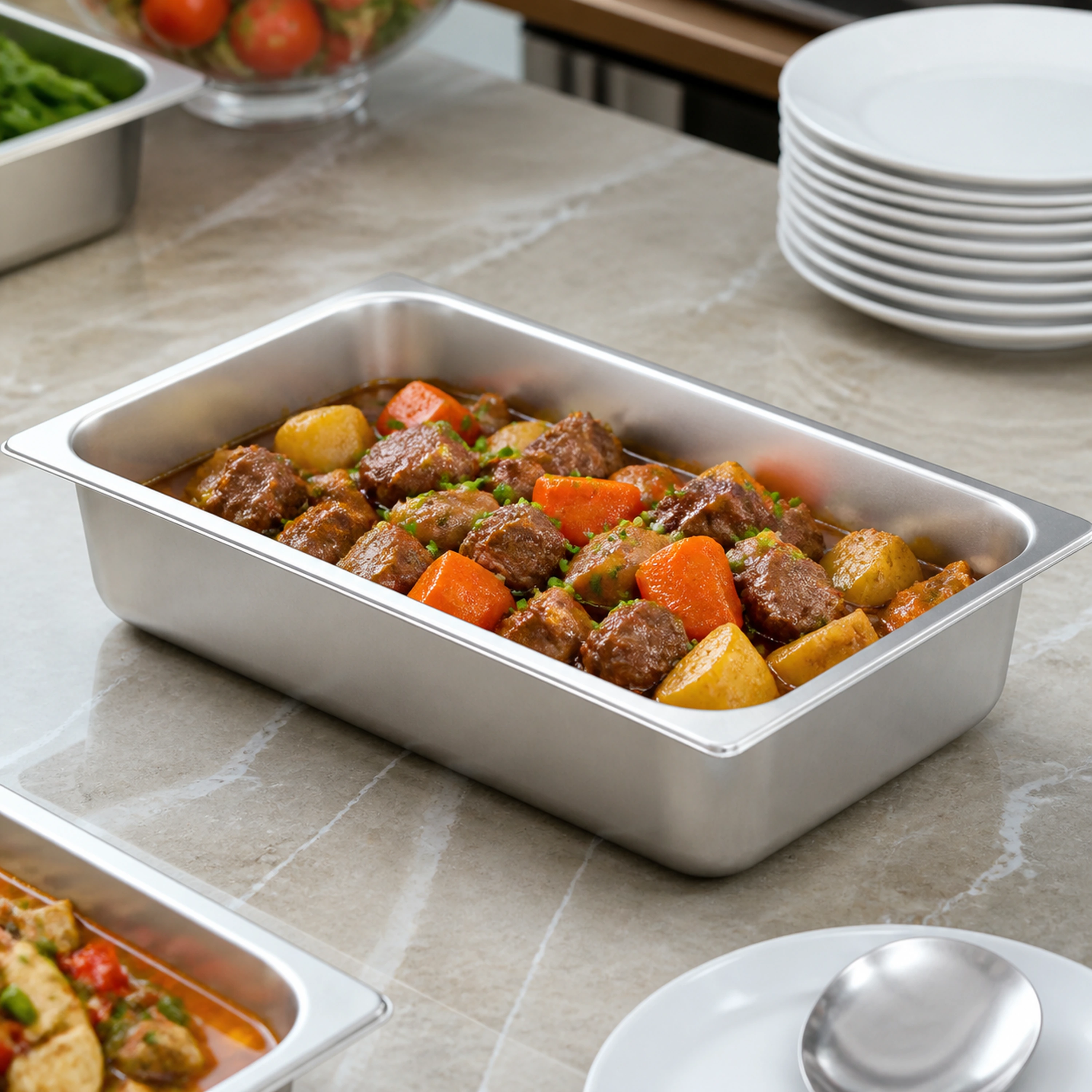 Contenedor gastronorm acero inoxidable con tapa buffet image 1