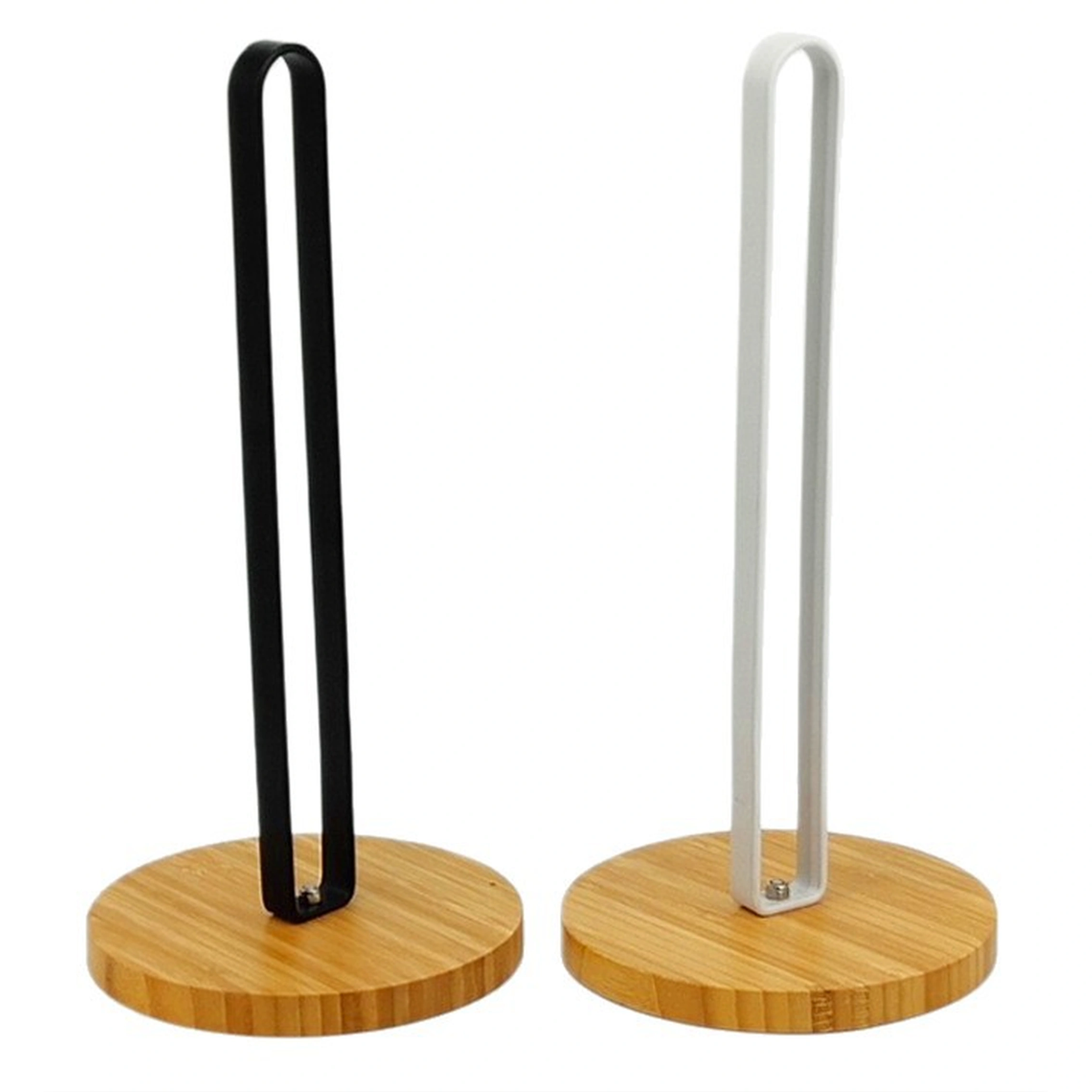 Portarrollos de Cocina de Bambú con Base para Encimera