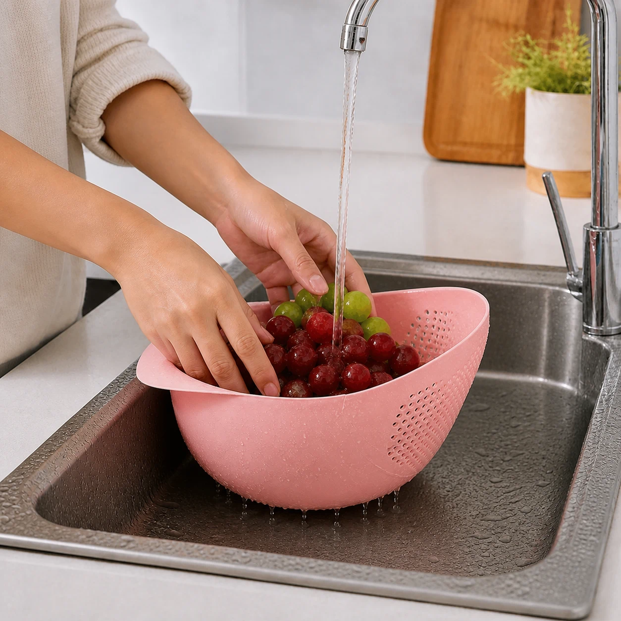 Colador para Arroz y Frutas de Plástico 22x17cm