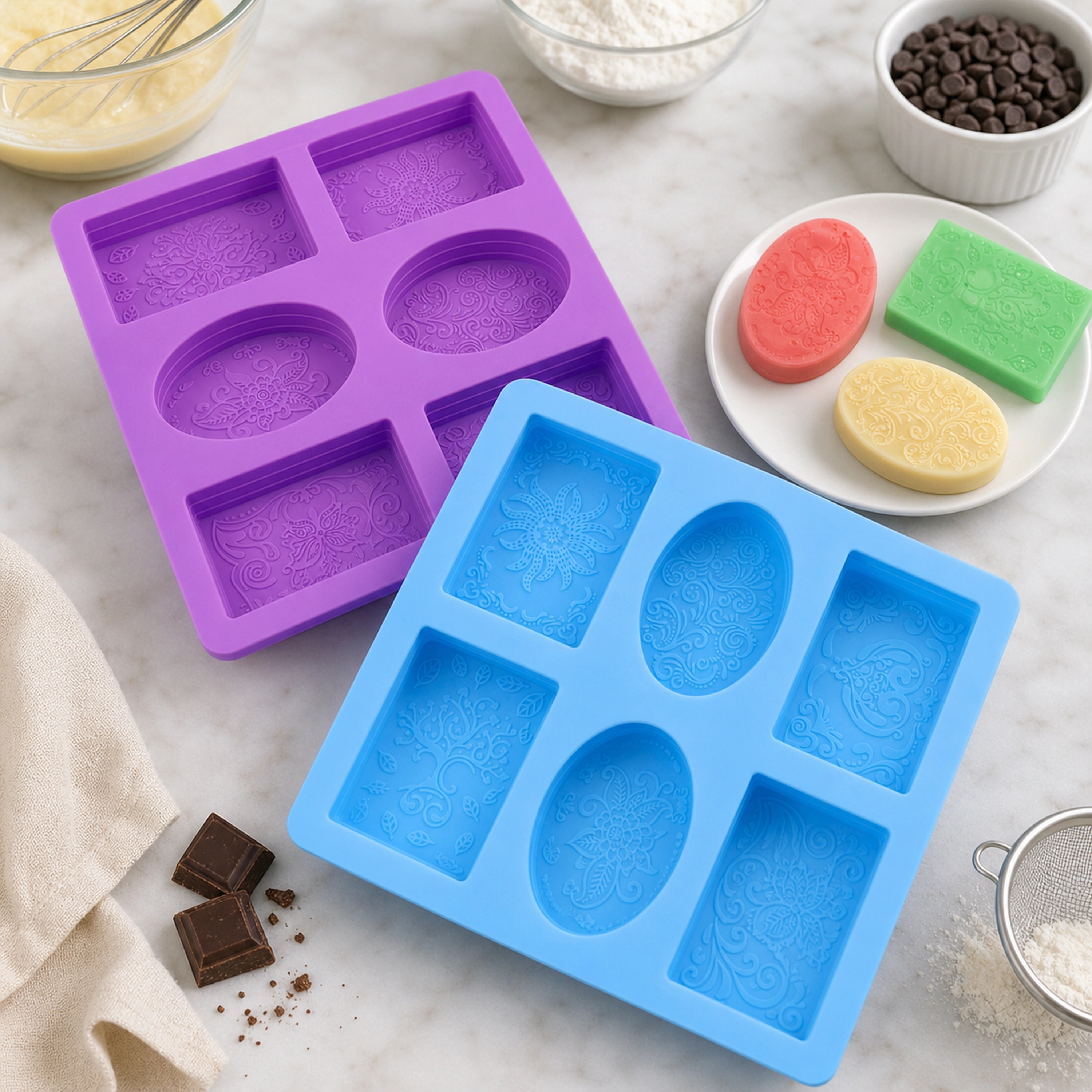 Molde de Silicona para Pasteles Encaje 6 Cavidades 21.8x19.7cm