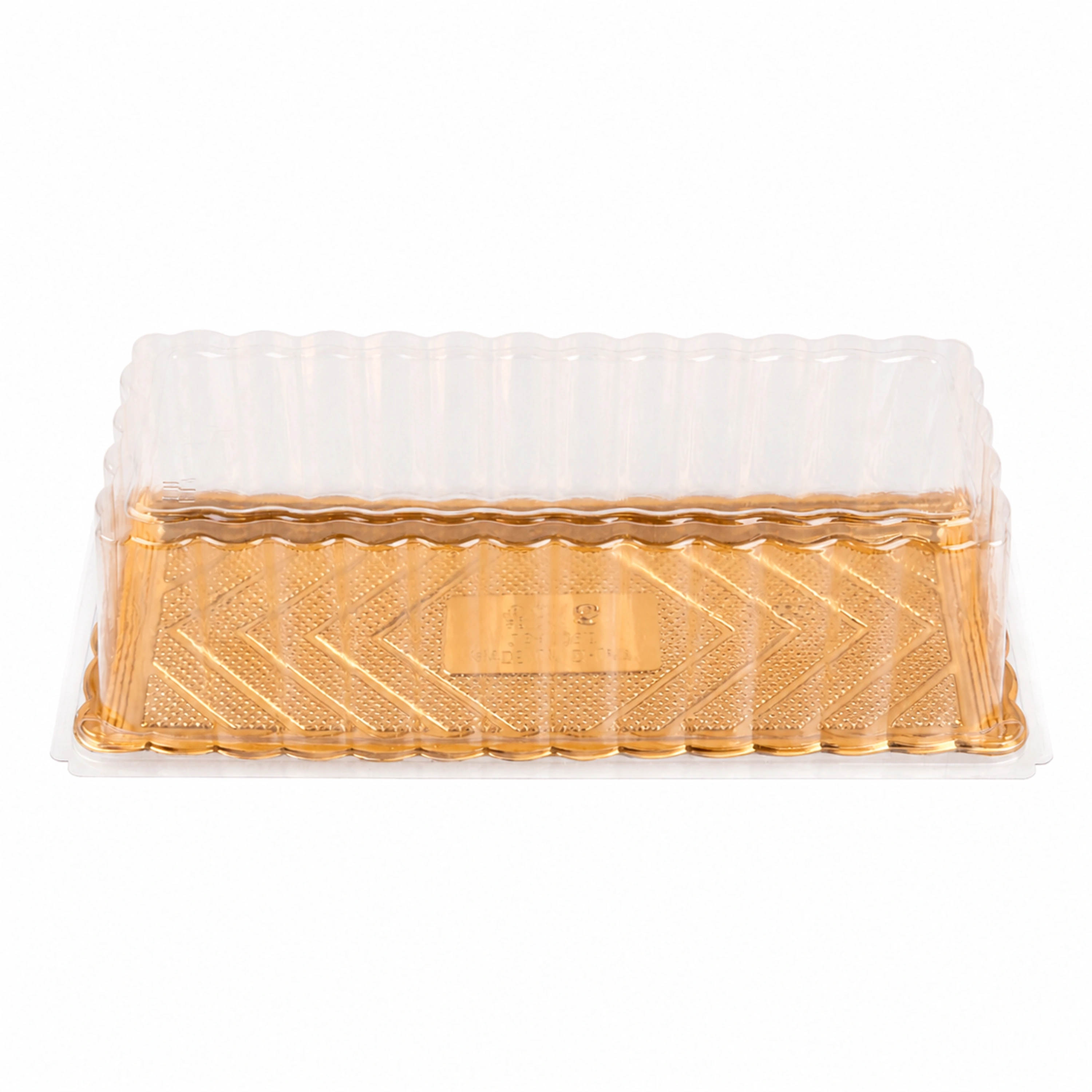 Caja Cuadrada Desechable para Pastel y Frutas con Bandeja de Plástico 37x17x10 cm (50 uds)
