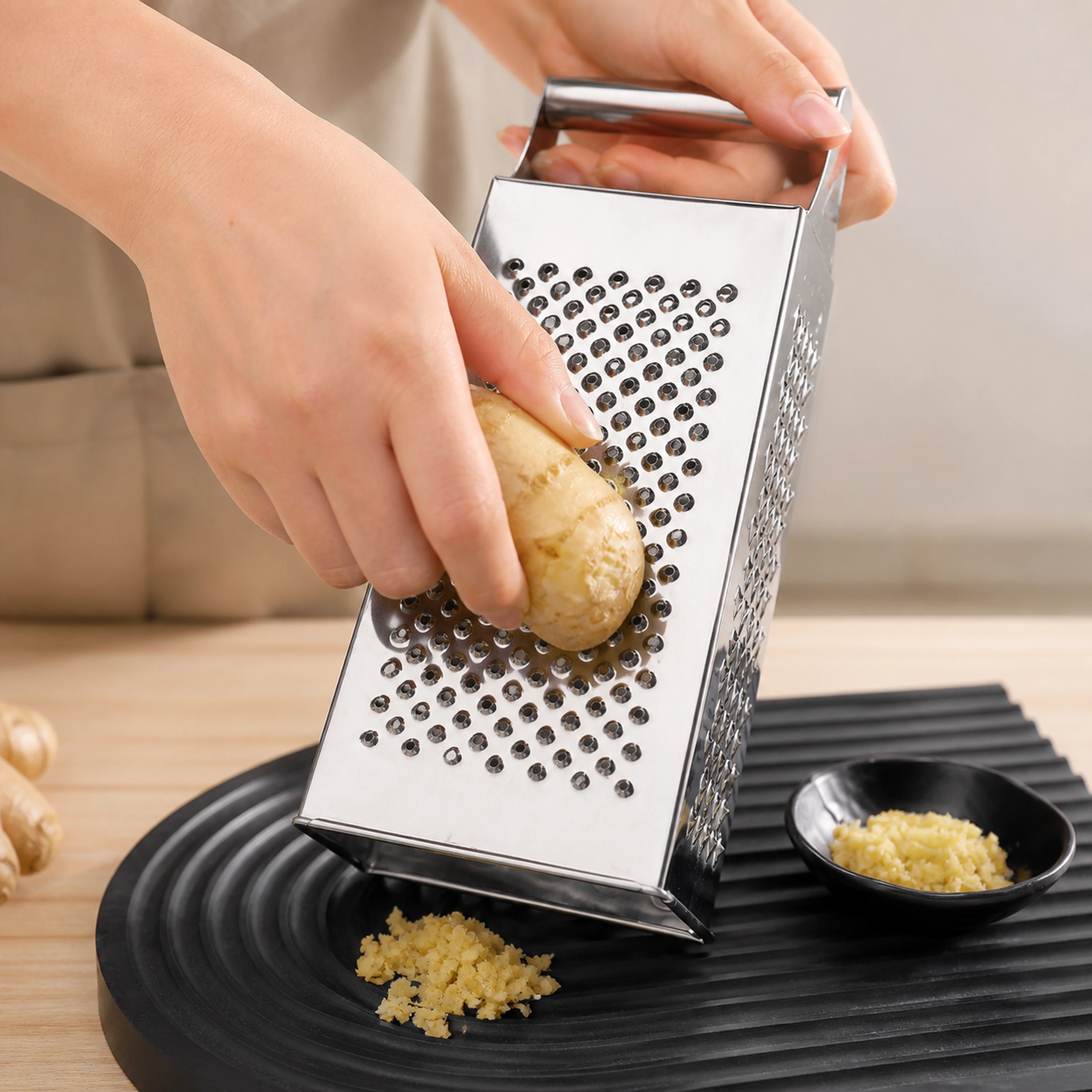 Rallador acero inoxidable multifunción verduras cocina 9in