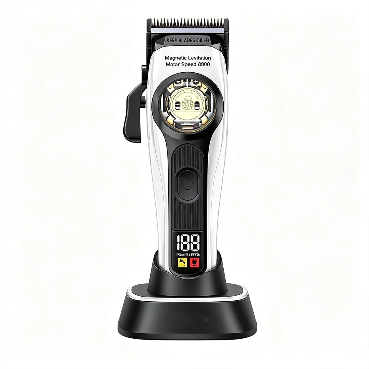Cortadora de Cabello Eléctrica sin Escobillas con Pantalla Digital Plástico y Metal