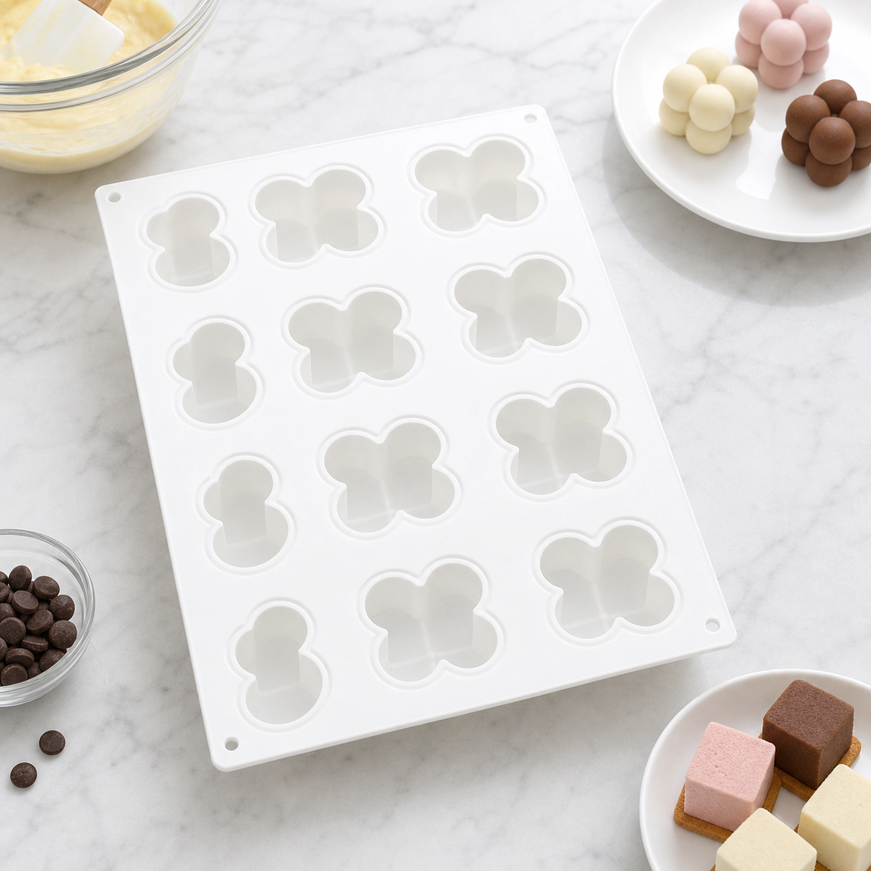Molde de Silicona para Mousse Cubo 12 Cavidades 21.1x16cm