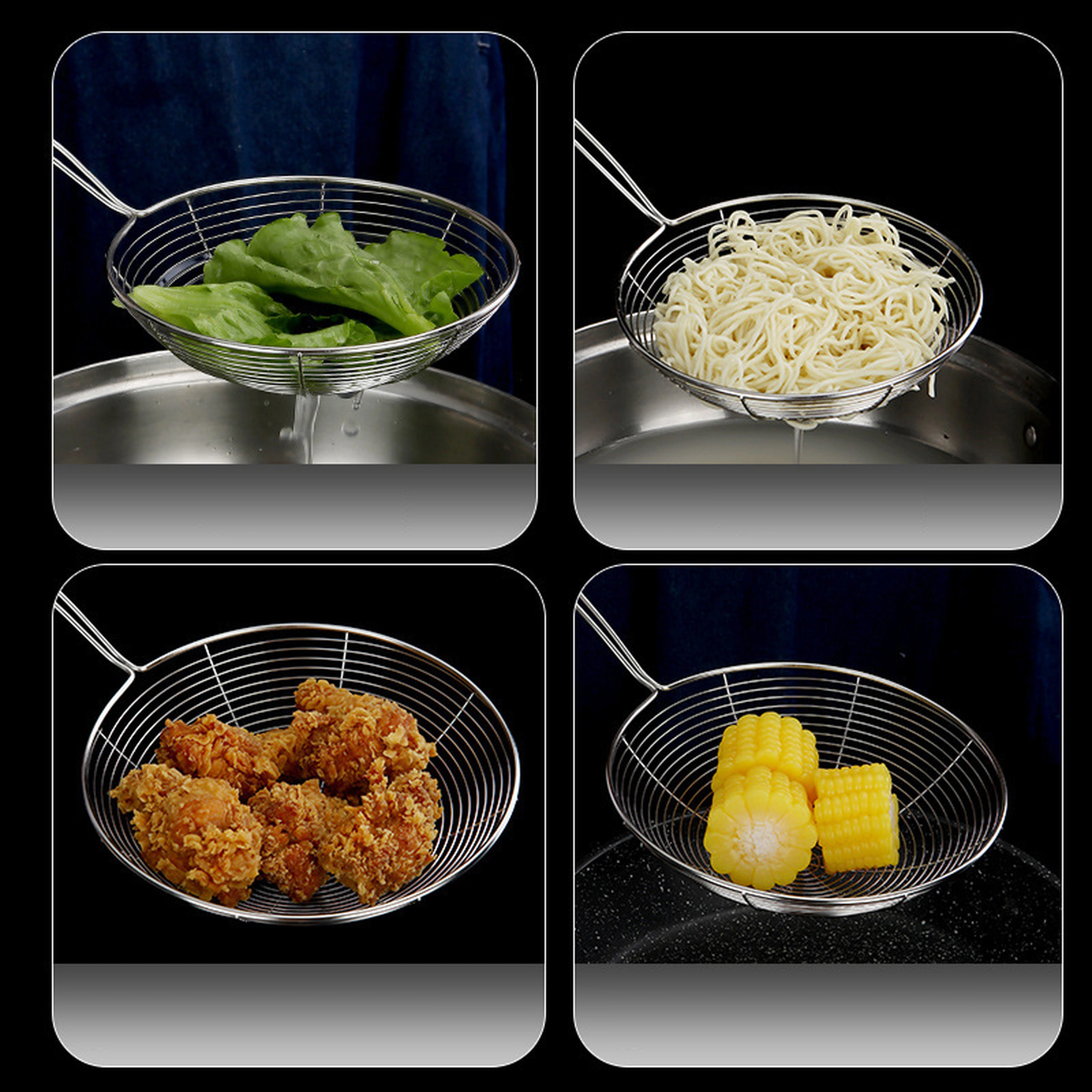 Espumadera de Acero Inoxidable para Freír y Colar Fideos image 1