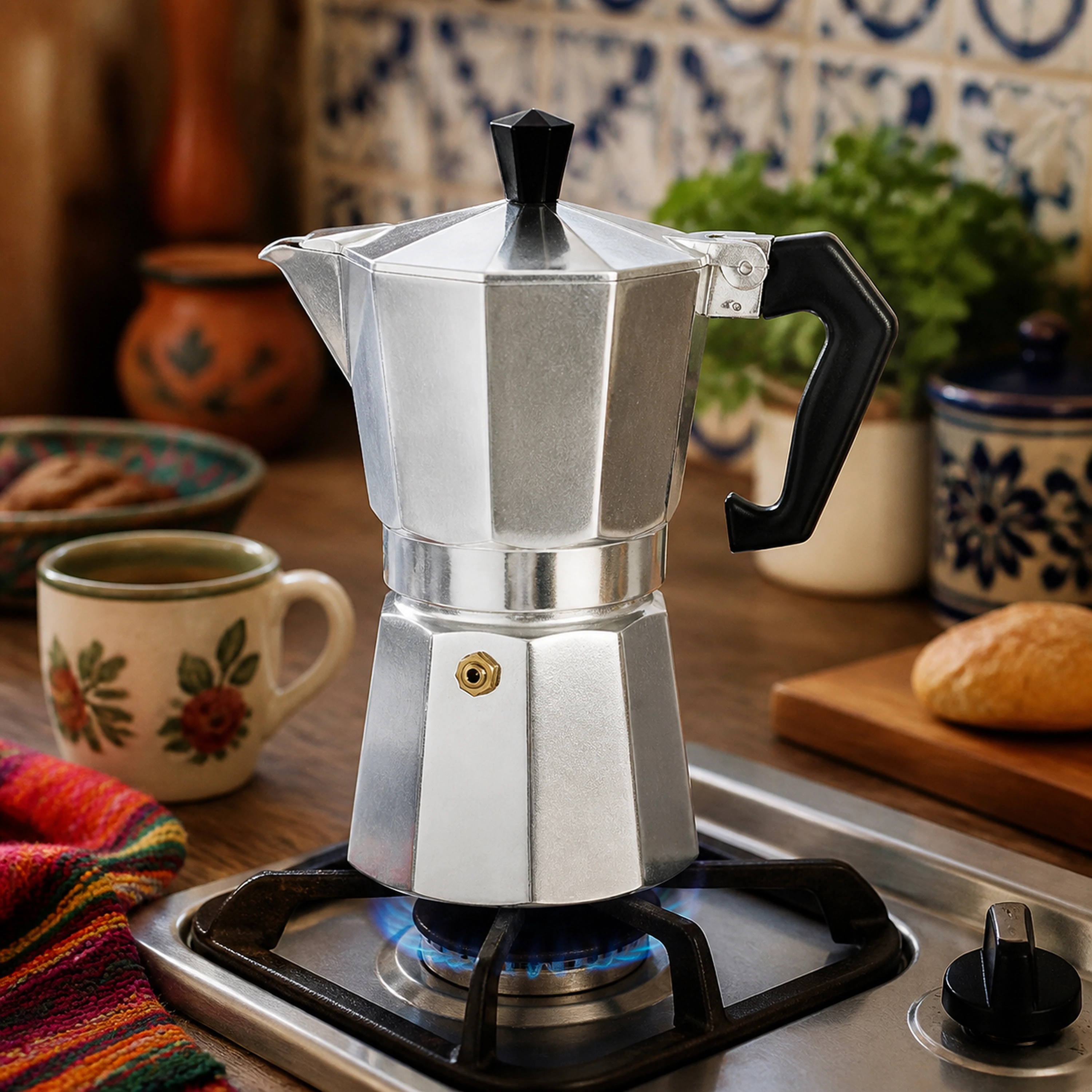 Cafetera Moka de Aluminio Doble Válvula 300ml image 1