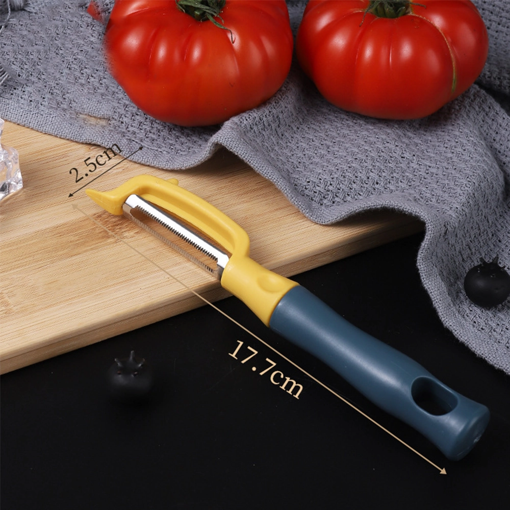 Pelador plástico+Hierro multifunción frutas verduras portátil 17.7*2.5cm