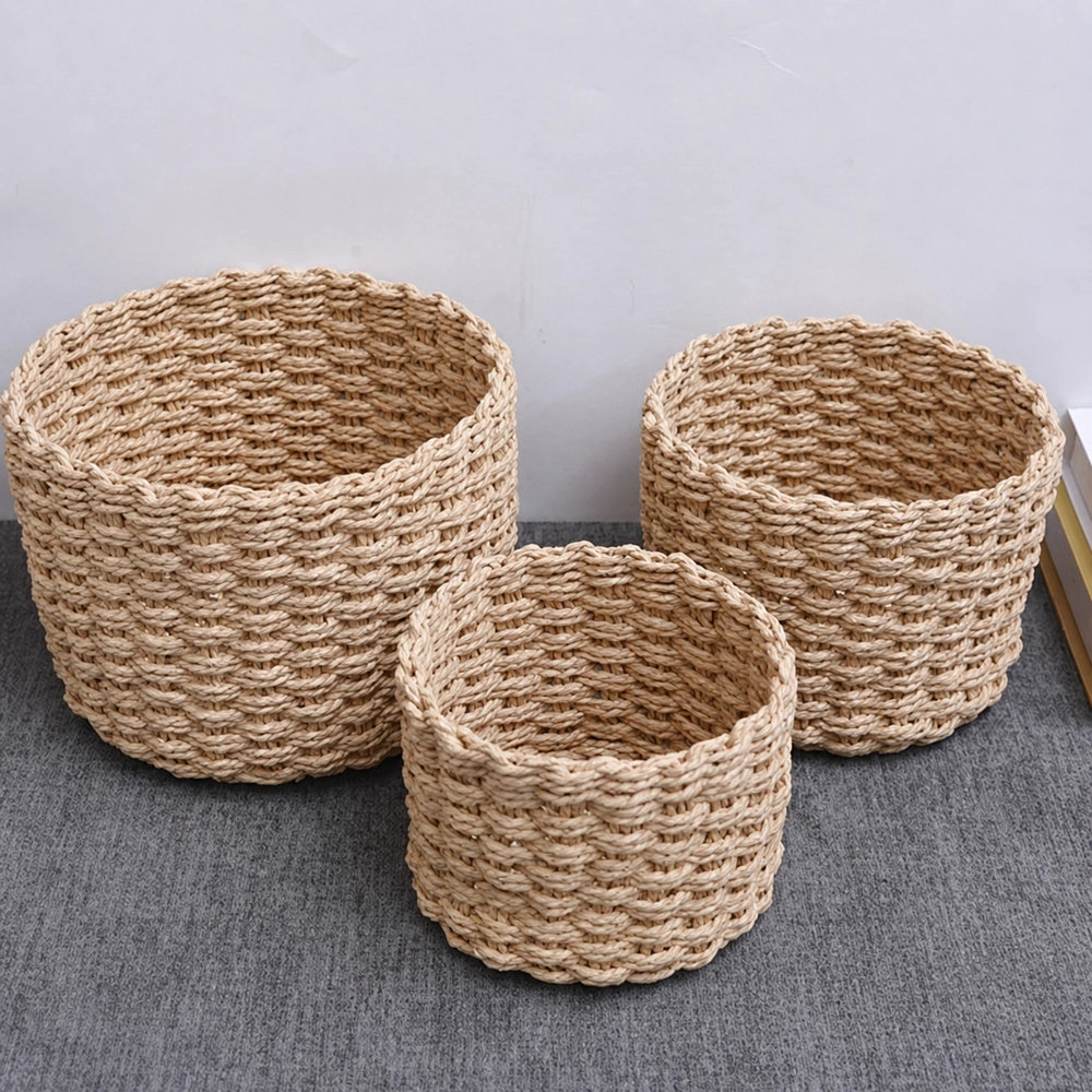 Caja de almacenamiento set de 3 piezas de papel y hierro para ropa