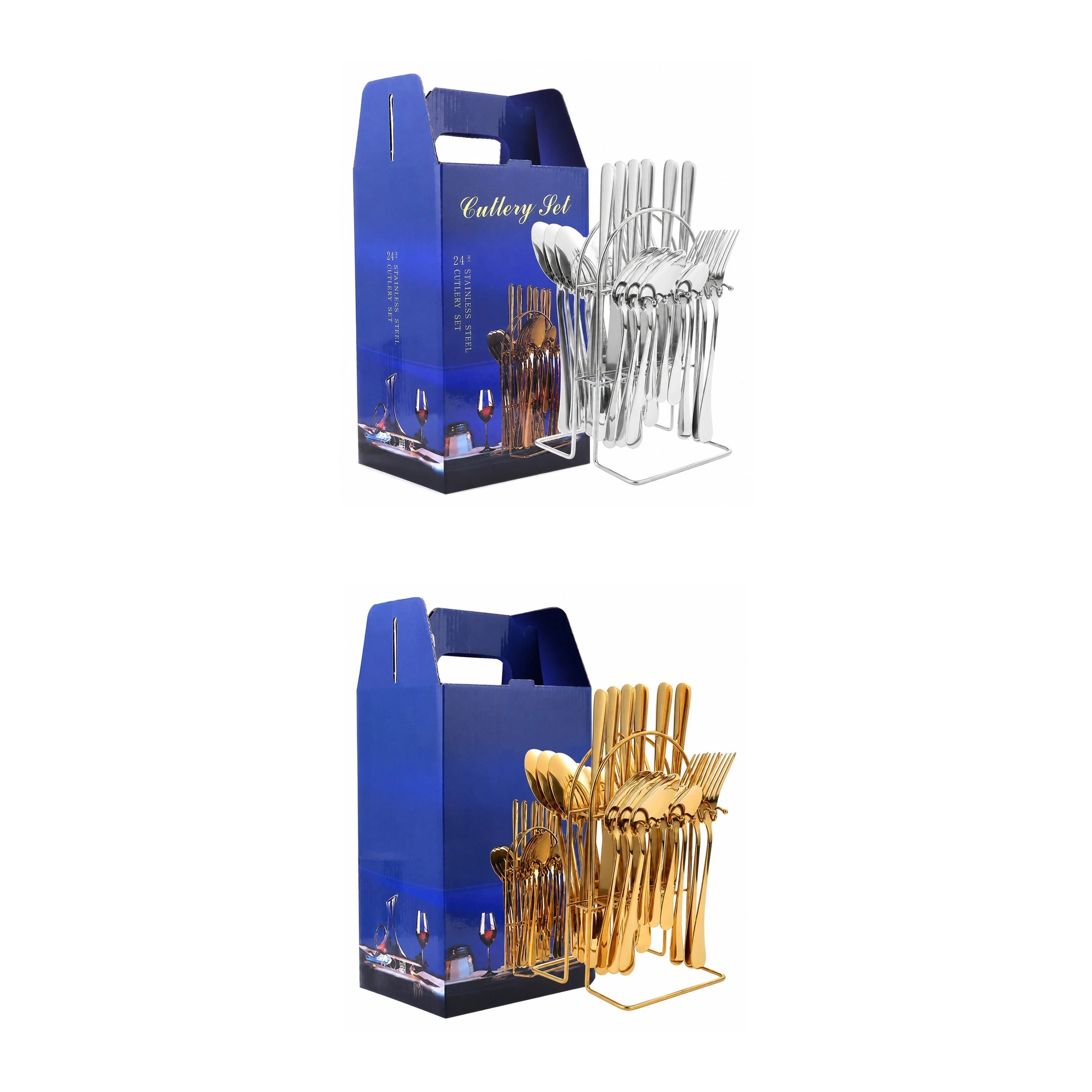 Juego de Cubiertos de Acero Inoxidable 24 Piezas para 6 Personas