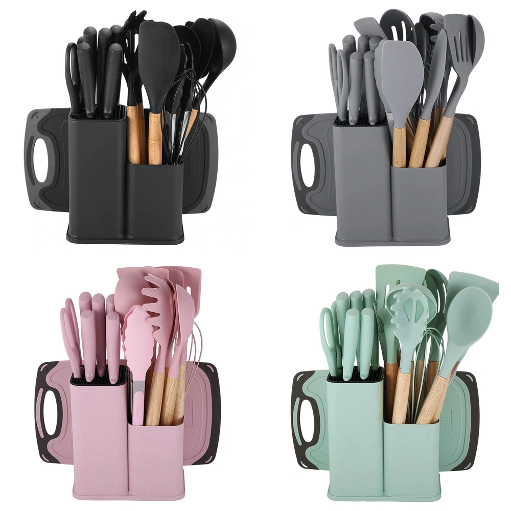 Set utensilios cocina silicona antiadherente 19 piezas