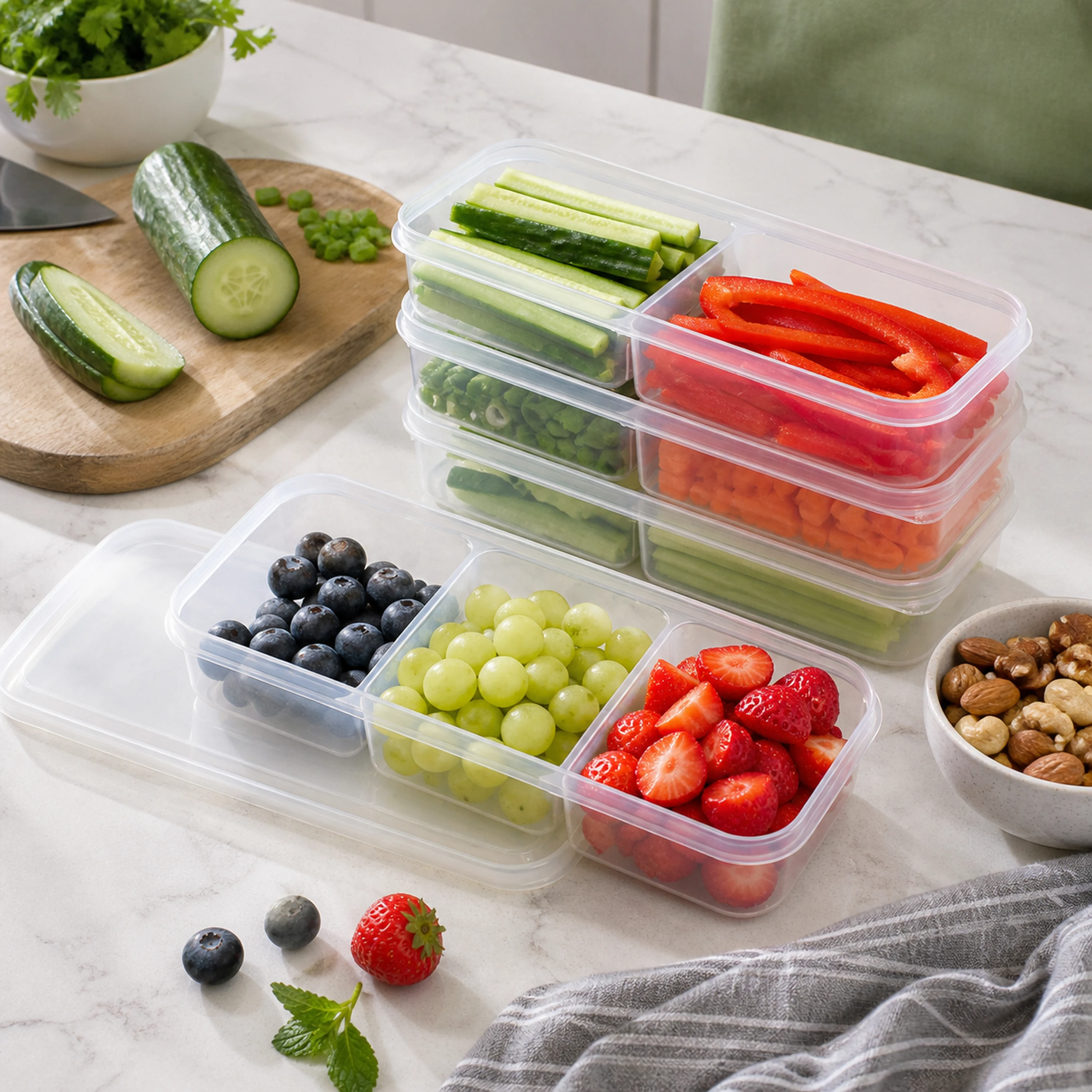 Contenedor Hermético con Divisor para Refrigerador 20cm image 1