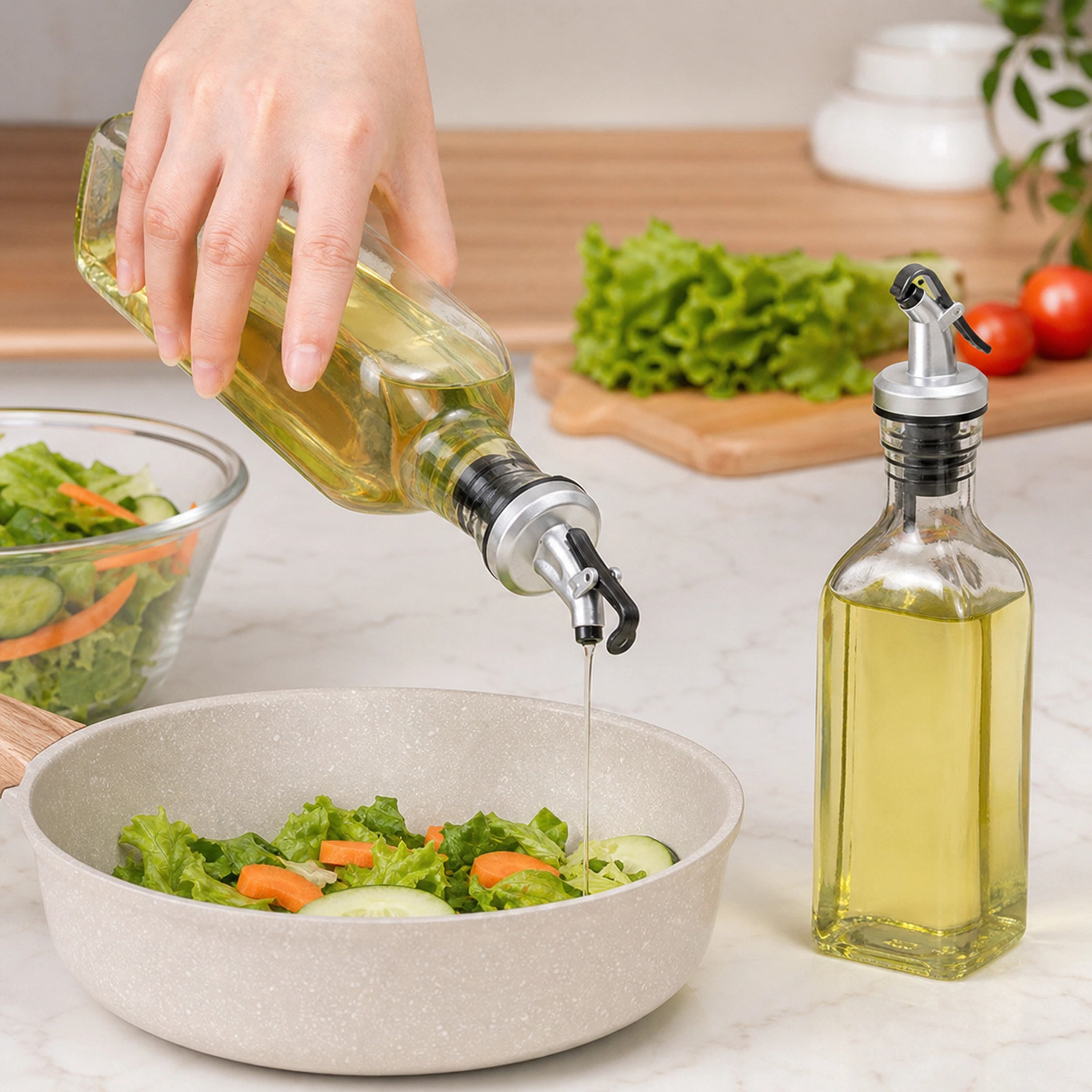 Dispensador de Aceite de Vidrio Cuadrado 250ml