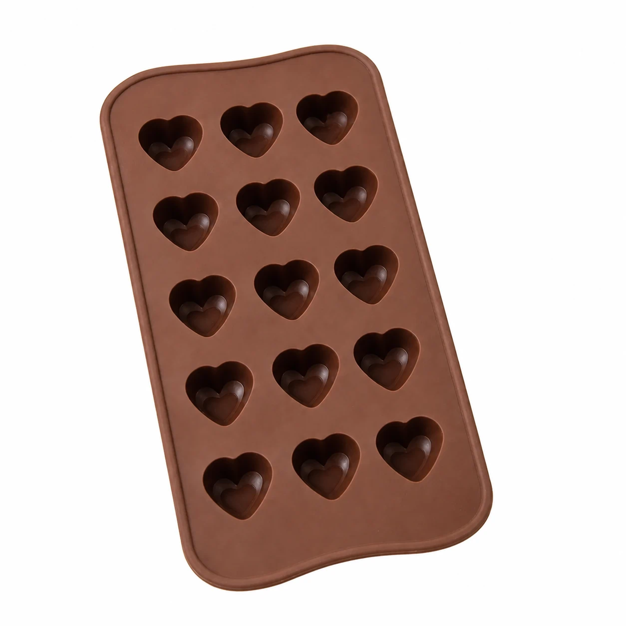 Molde de Silicona para Chocolate Corazon 15 Cavidades 20.5x10.3cm