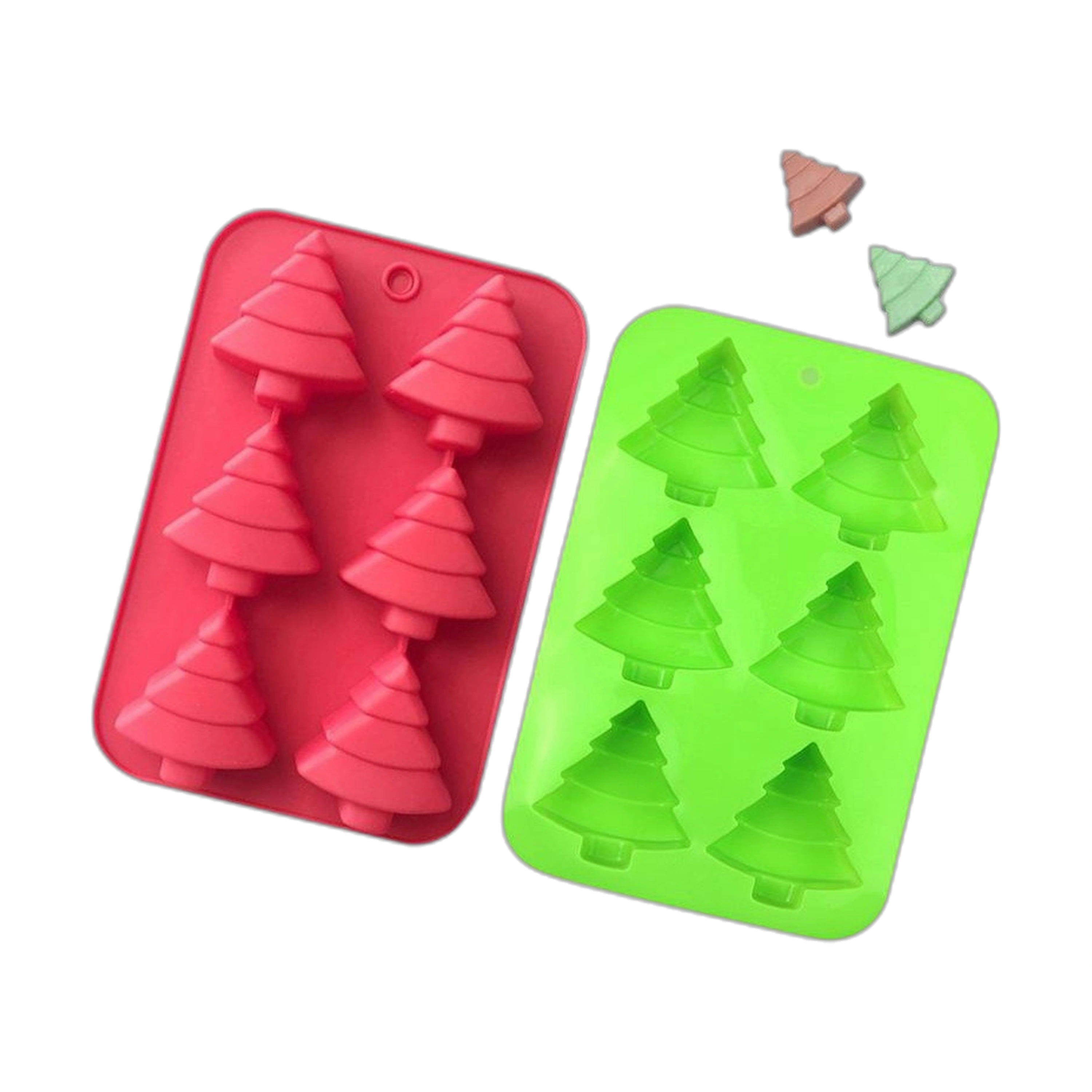 Molde de Silicona para Navidad Arbol 6 Cavidades 25x17.5cm