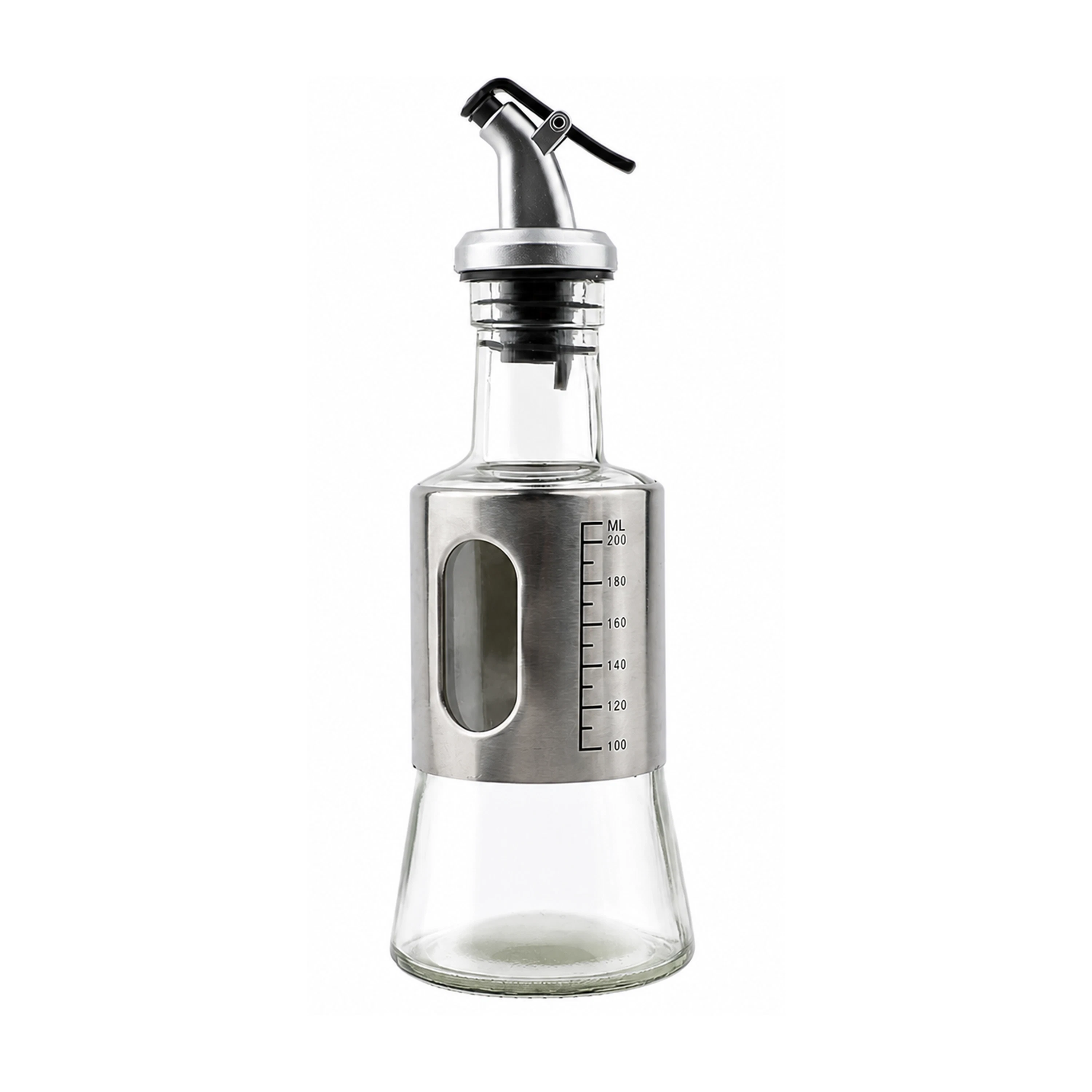 Aceitera de Vidrio y Acero Inoxidable Antigoteo 200ml
