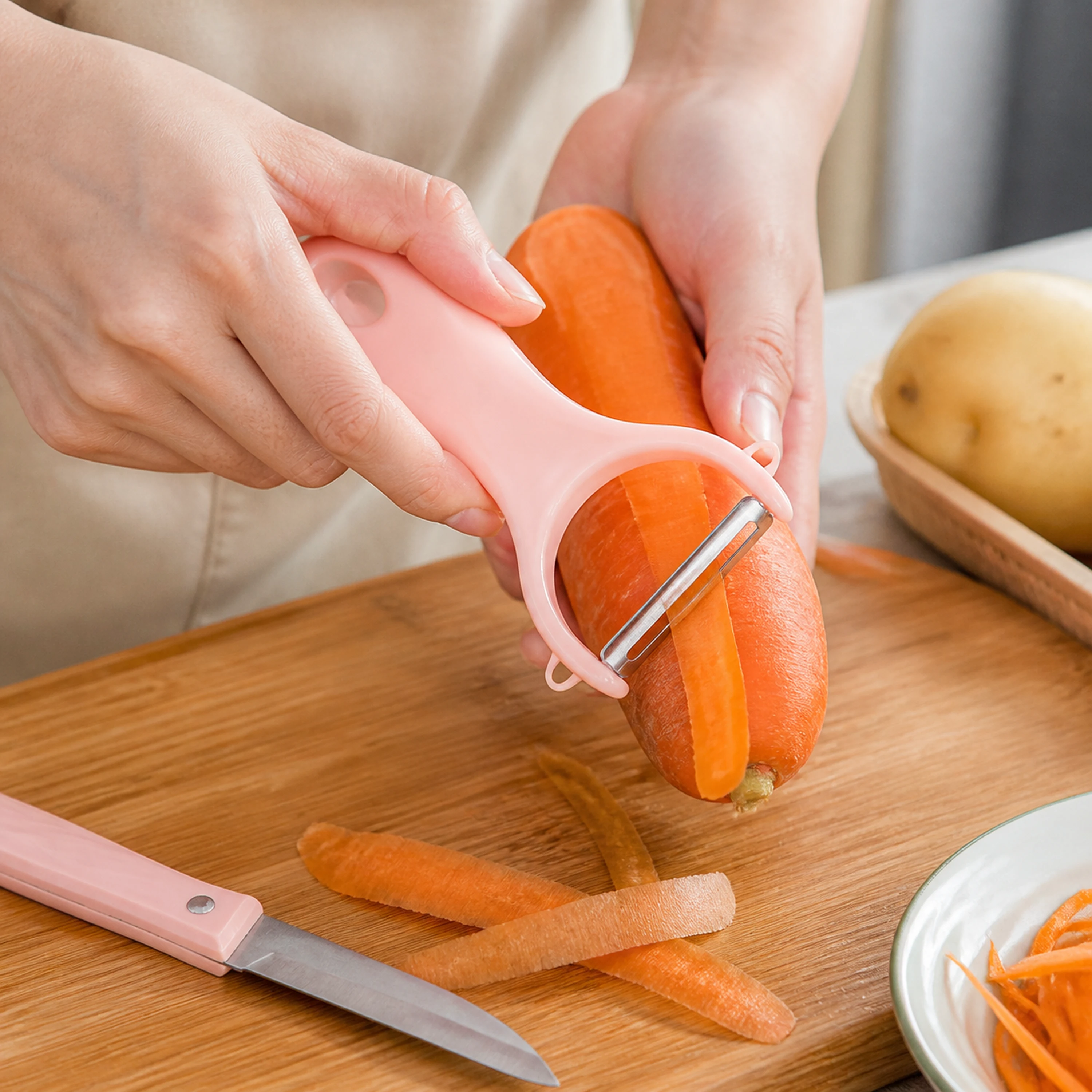 Pelador de Frutas y Verduras de Acero Inoxidable 2 Piezas