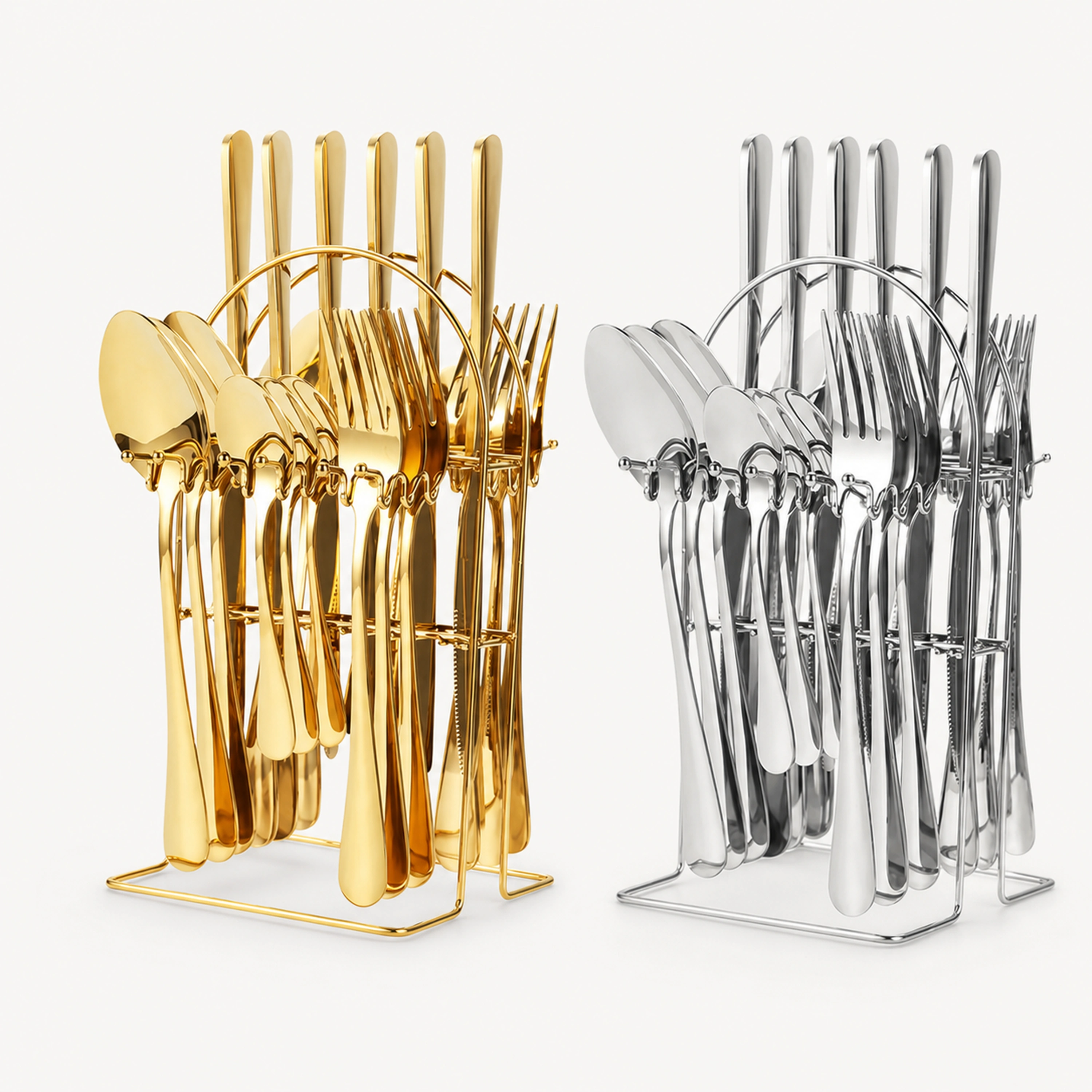 Set de Cubiertos de Acero Inoxidable 24 Piezas para Bistec