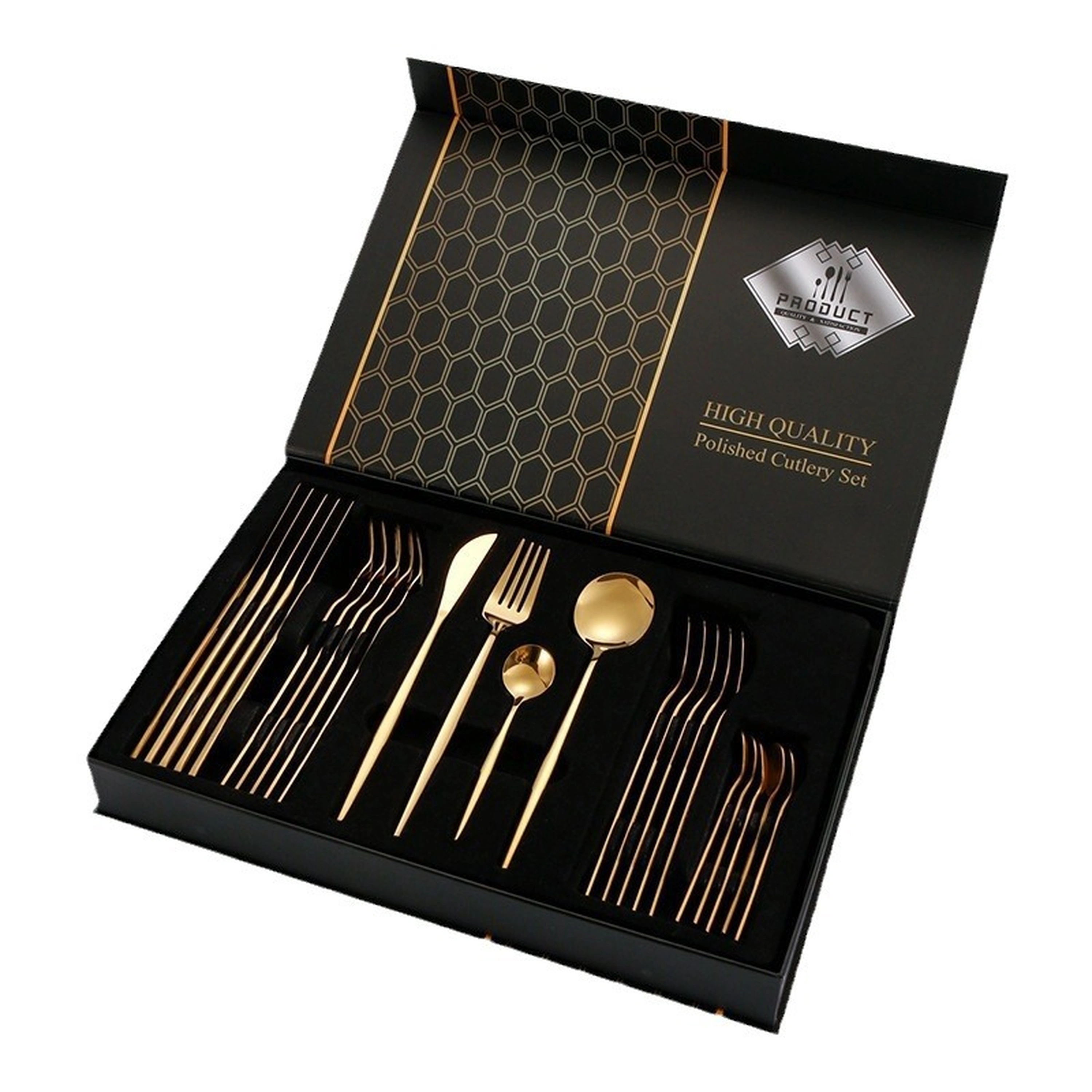 Cubiertos de Acero Inoxidable 24 Piezas en Caja de Regalo