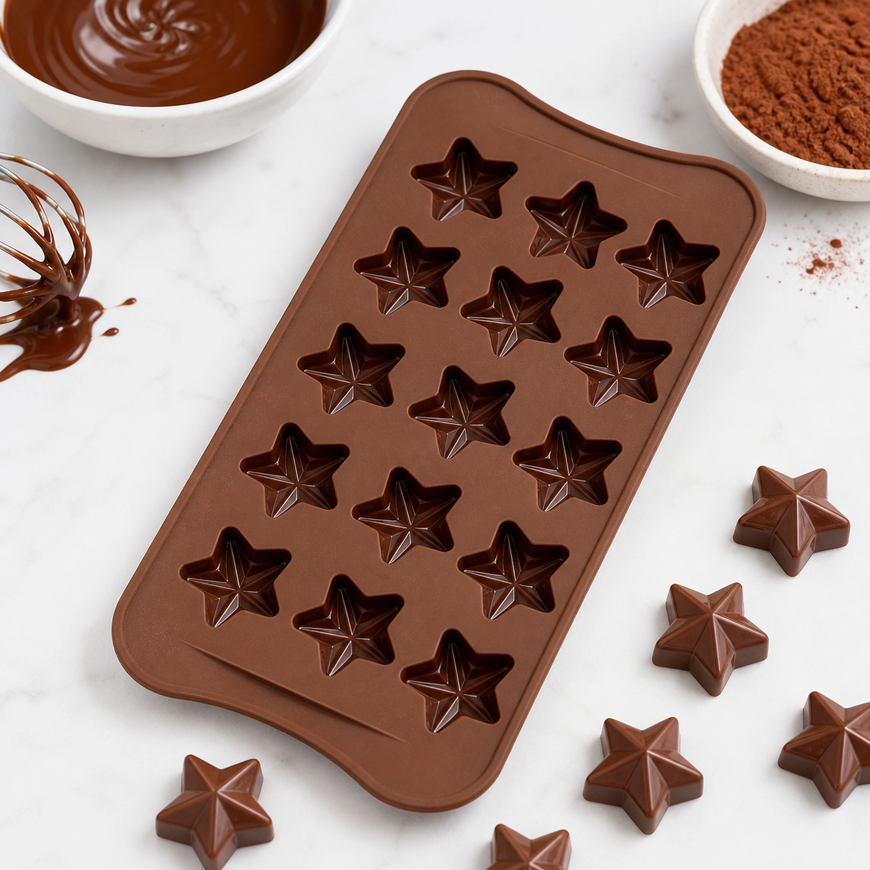 Molde de Silicona para Chocolate Estrella 15 Cavidades 21.8x10.5cm