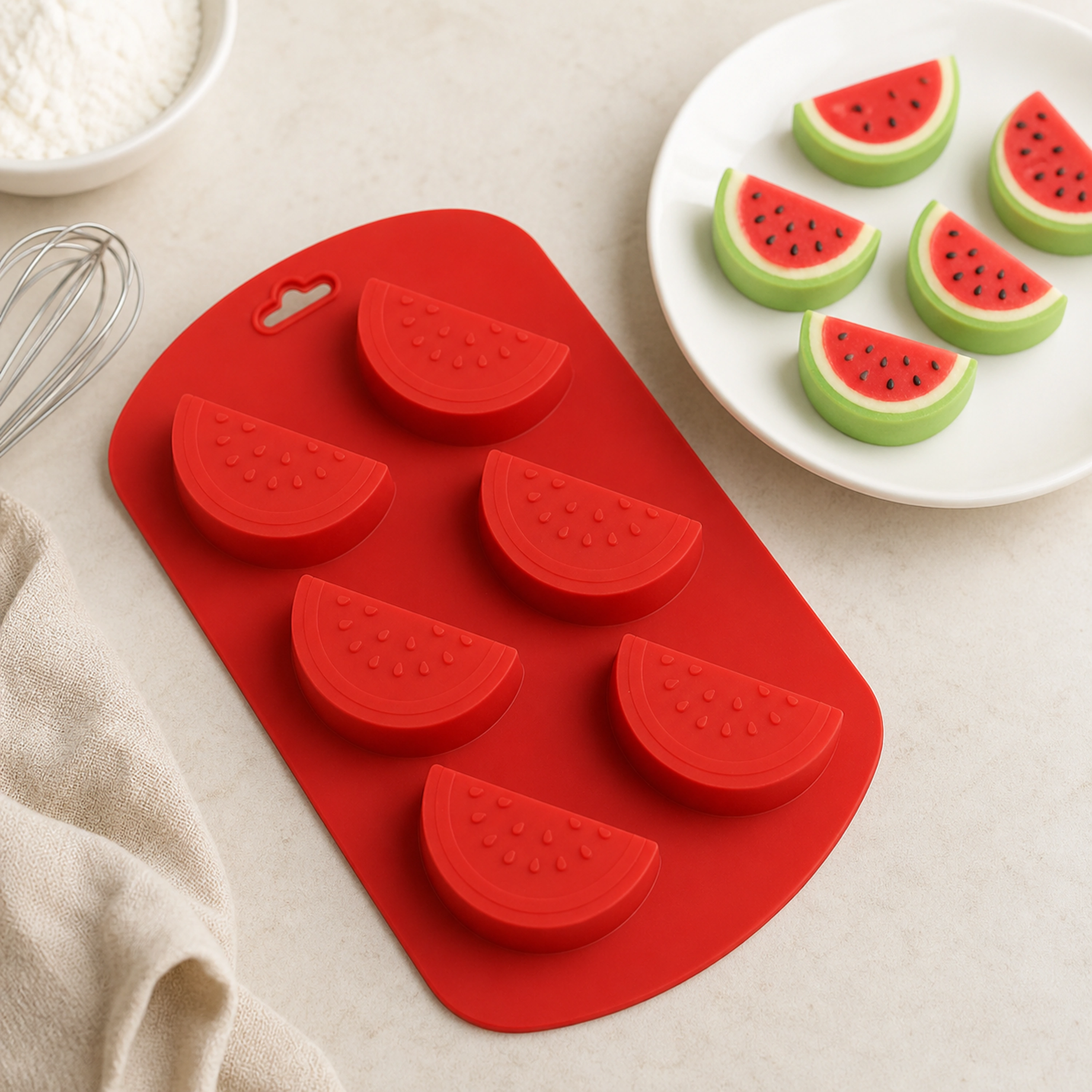 Molde de Silicona para Pasteles Sandía 6 Cavidades 19.2x11.4cm
