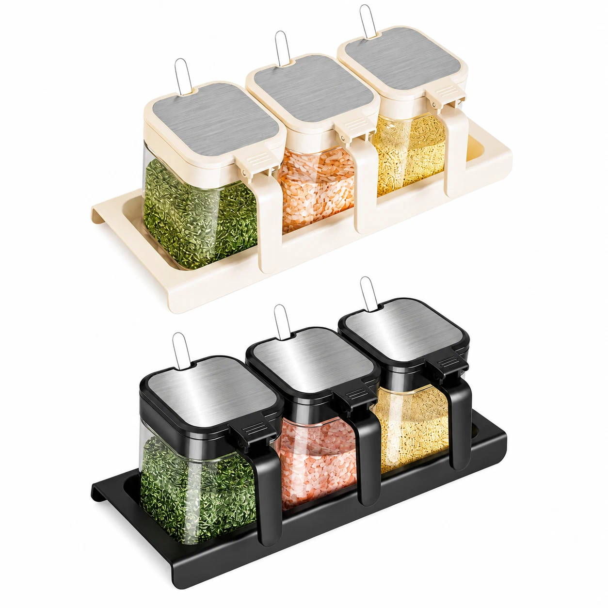 Especiero de Vidrio con Cuchara 2 Piezas