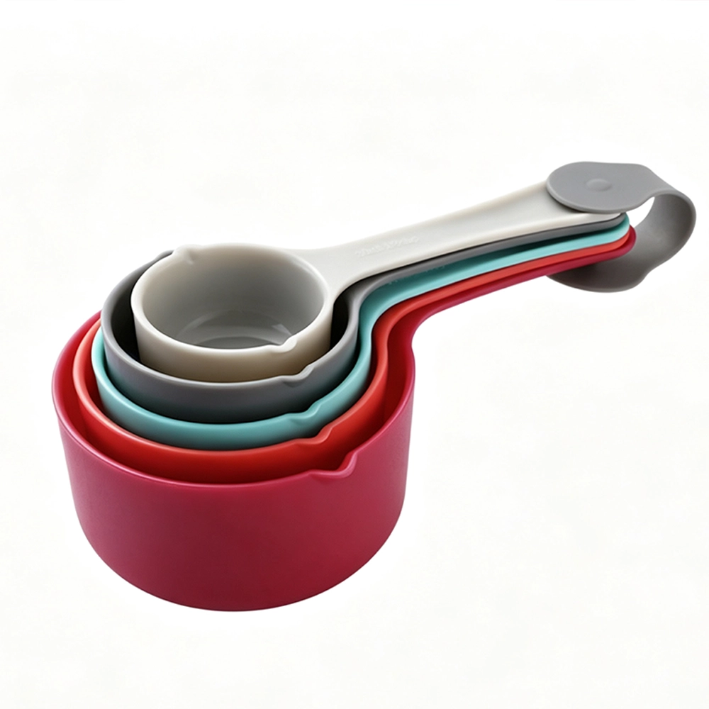 Set 5 piezas tazas cucharas medidoras silicona repostería cocina colorido