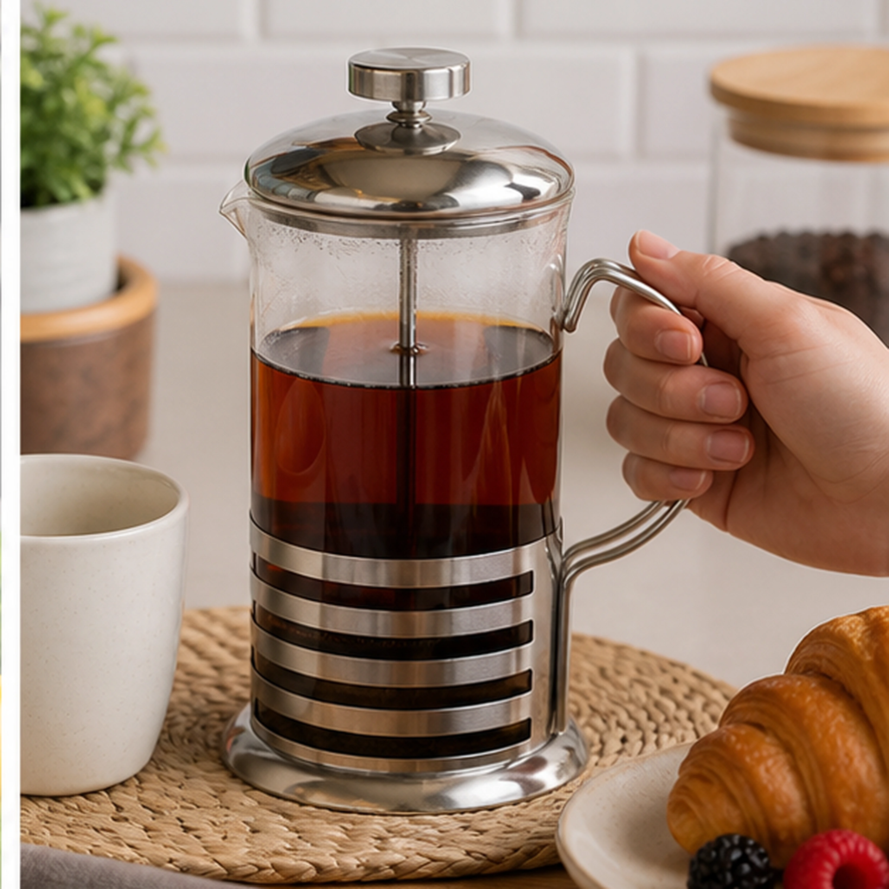 Prensa Francesa de Acero Inoxidable y Vidrio 350ml