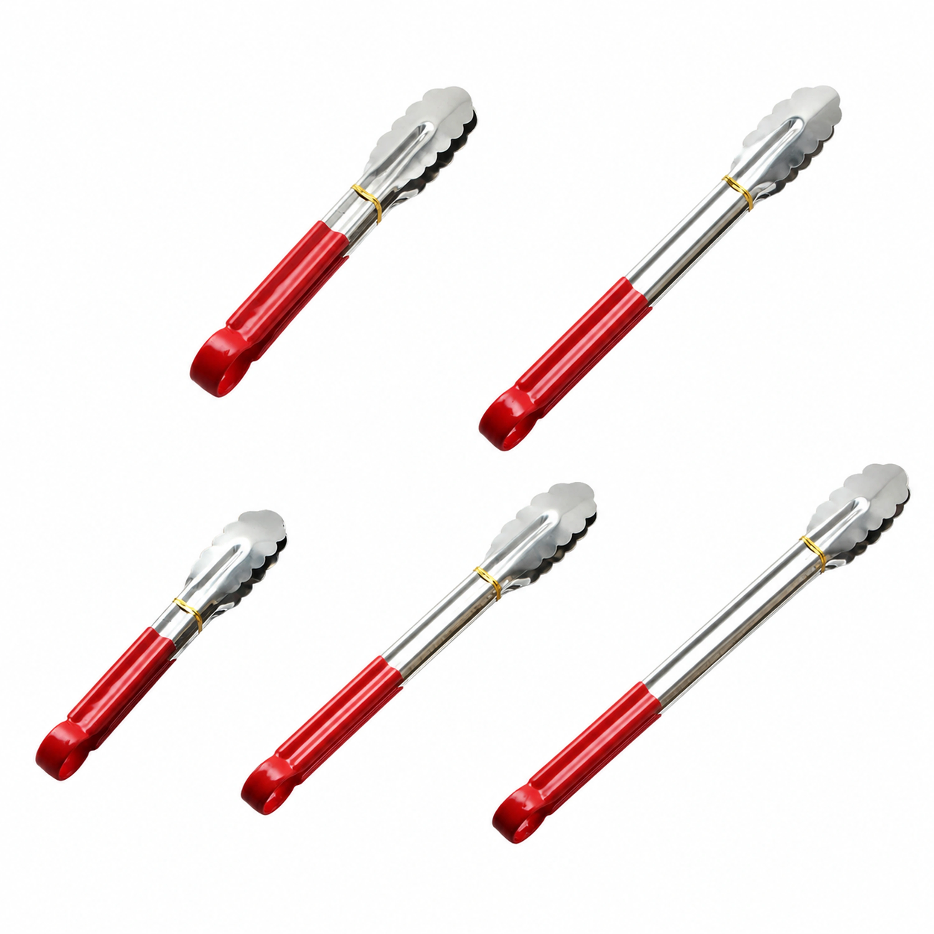 Pinza de Acero Inoxidable con Mango de Silicona para Asar