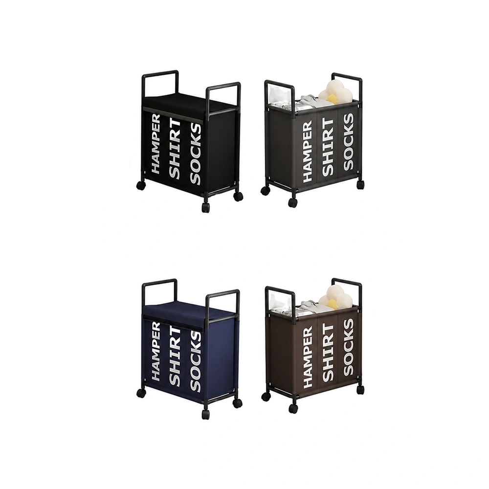 Cesto de ropa sucia 57×34×78.5 cm de hierro para baño
