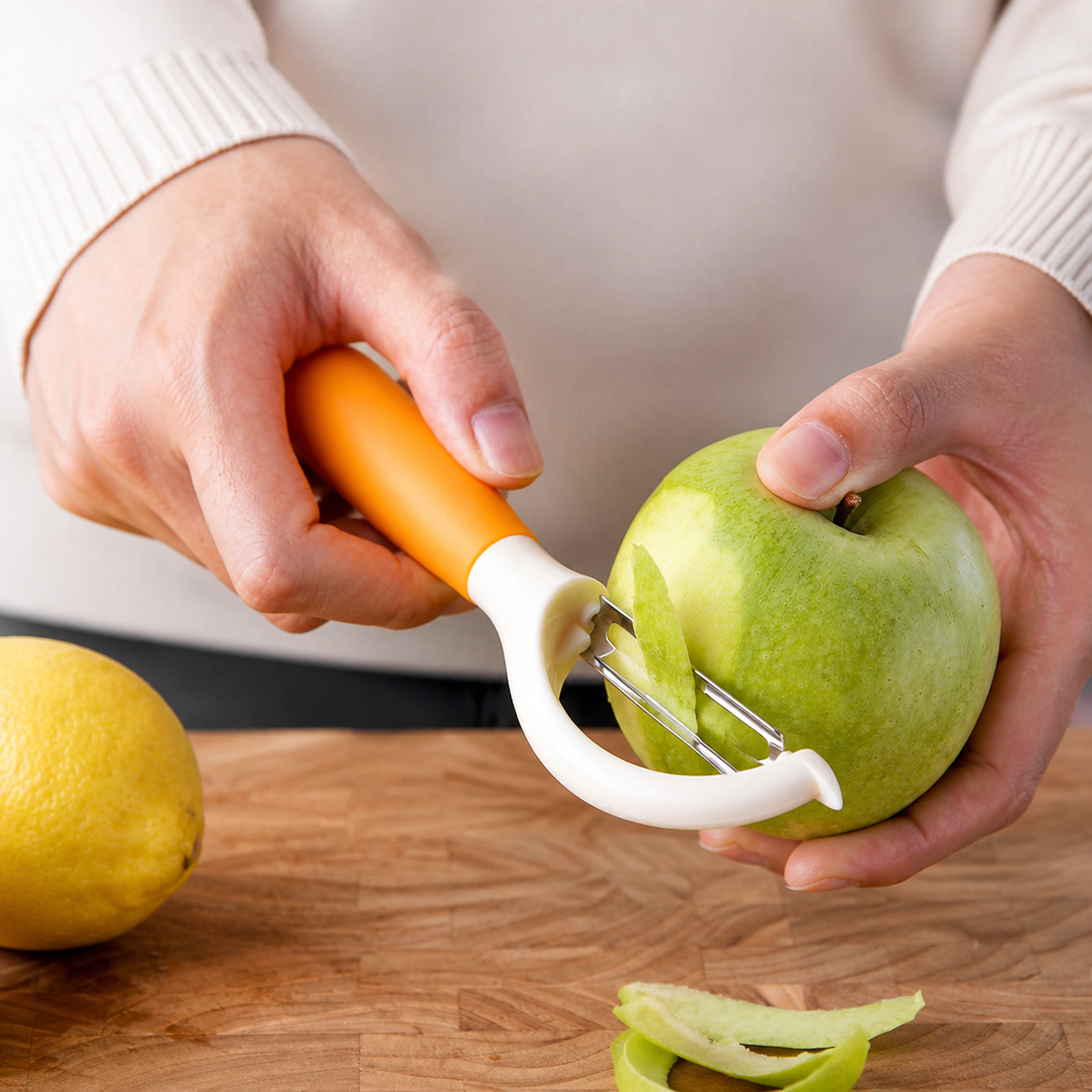 Pelador frutas verduras Silicona+Metal cocina mango ergonómico 17*2cm image 1
