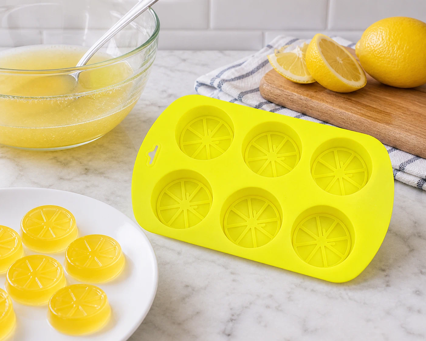 Molde de Silicona para Pasteles Limón 6 Cavidades 19.1x11.2cm