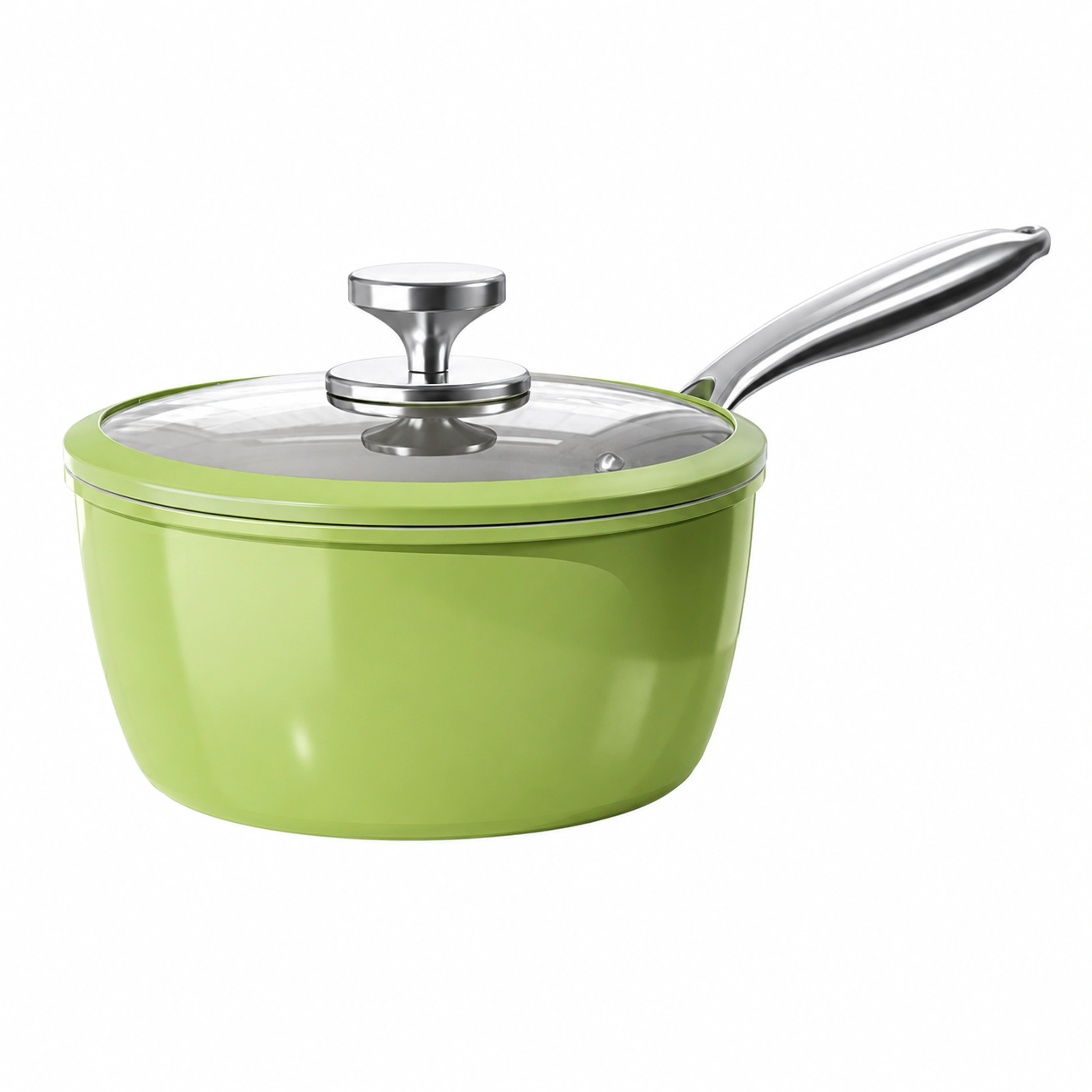Olla para Leche de Cerámica Antiadherente Color Verde Aguacate image 2