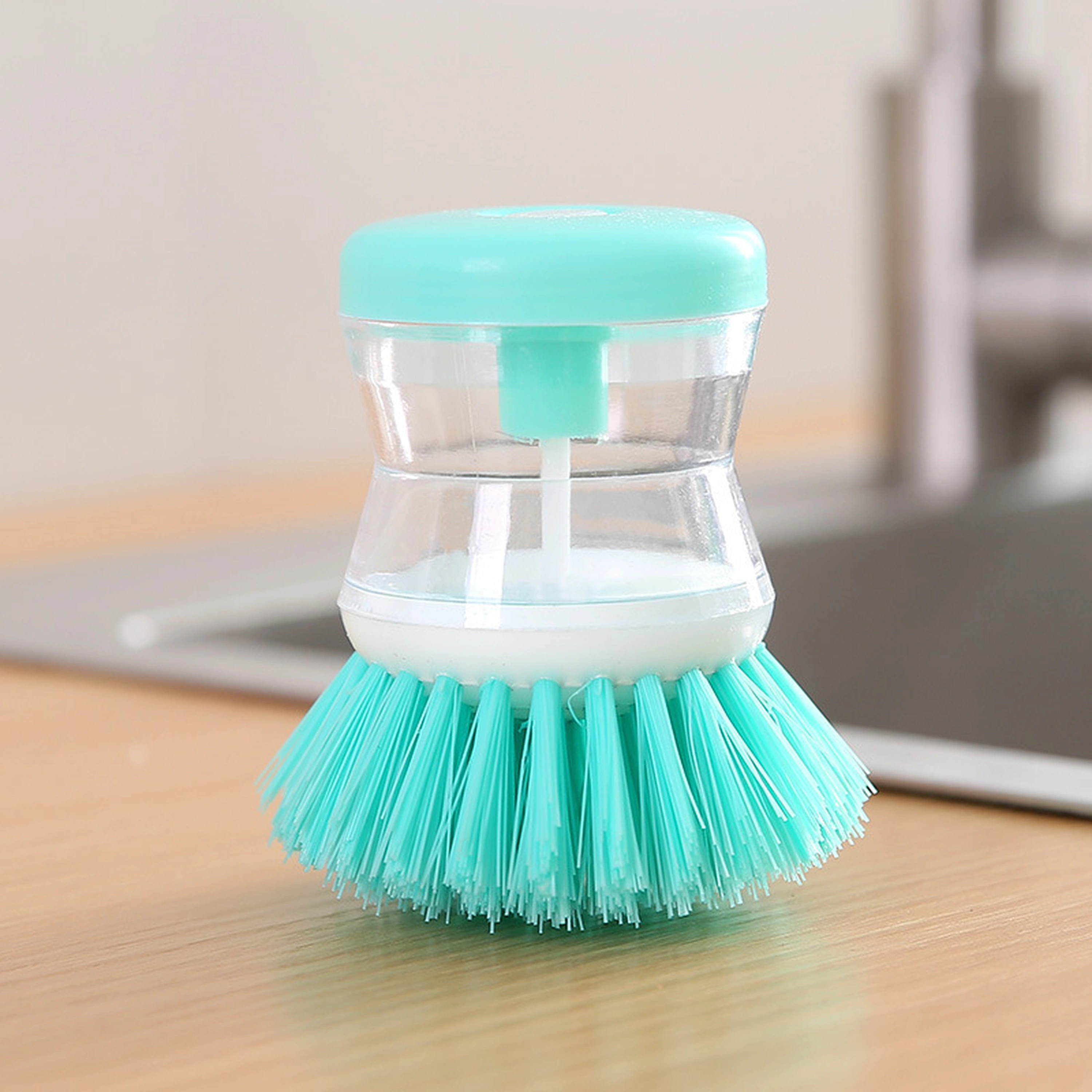 Cepillo para Ollas con Dispensador de Líquido para Cocina