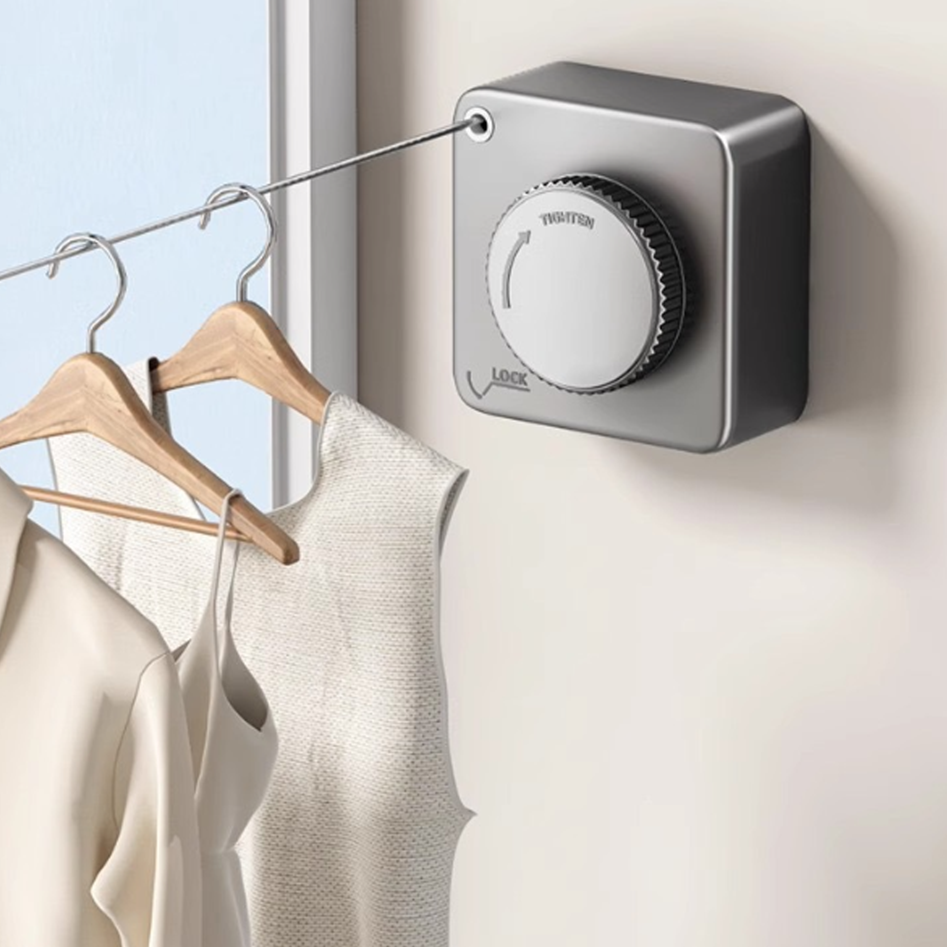 Tendedero de Ropa Invisible 9*9*4cm Acero Inoxidable 304 de Pared Extensible image 1