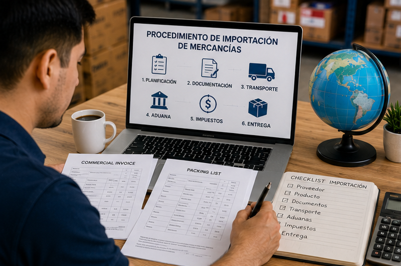 Procedimiento de importación de mercancías en 2026: pasos, documentos, aduanas y costos
