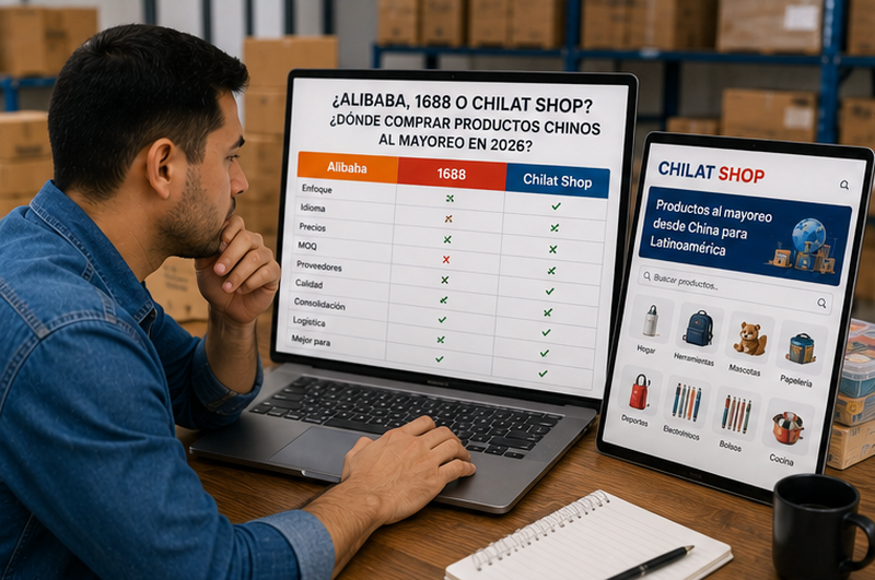 Alibaba, 1688 o Chilat Shop: dónde comprar productos chinos al mayoreo en 2026